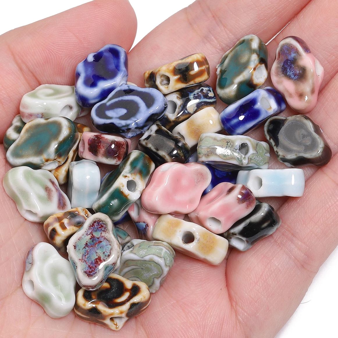 10/20/30pcs Handmade Jingdezhen Ceramic Beads for Jewellery Making